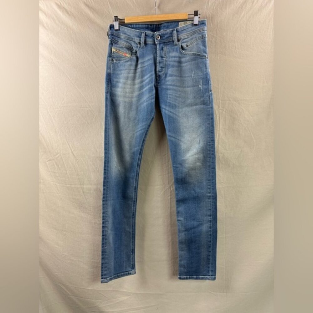 Diesel Jeans Mens Blue Belther-R Button Fly Distressed 28 x 32 - Picture 4 of 10